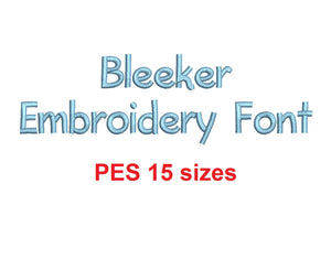 Bleeker™ block embroidery font PES 15 Sizes 0.25 (1/4), 0.5 (1/2), 1, 1.5, 2, 2.5, 3, 3.5, 4, 4.5, 5, 5.5, 6, 6.5, and 7 inches (RLA)