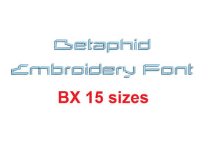 Betaphid™ block embroidery BX font Sizes 0.25 (1/4), 0.50 (1/2), 1, 1.5, 2, 2.5, 3, 3.5, 4, 4.5, 5, 5.5, 6, 6.5, and 7 inches (RLA)