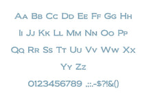 Biondi Light™ block embroidery BX font Sizes 0.25 (1/4), 0.50 (1/2), 1, 1.5, 2, 2.5, 3, 3.5, 4, 4.5, 5, 5.5, 6, 6.5, and 7 inches (RLA)