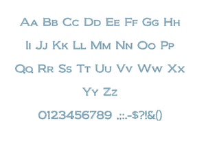 Biondi Light™ block embroidery BX font Sizes 0.25 (1/4), 0.50 (1/2), 1, 1.5, 2, 2.5, 3, 3.5, 4, 4.5, 5, 5.5, 6, 6.5, and 7 inches (RLA)