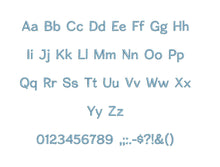 Cardigan Regular™ block embroidery font PES 15 Sizes 0.25 (1/4), 0.5 (1/2), 1, 1.5, 2, 2.5, 3, 3.5, 4, 4.5, 5, 5.5, 6, 6.5, and 7" (RLA)