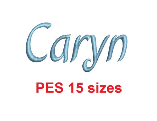 Caryn™ script embroidery font PES 15 Sizes 0.25 (1/4), 0.5 (1/2), 1, 1.5, 2, 2.5, 3, 3.5, 4, 4.5, 5, 5.5, 6, 6.5, and 7