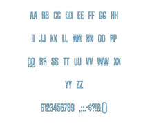 Camulogen™ block embroidery font dst/exp/jef/hus/vip/vp3/xxx 15 sizes small to large (RLA)