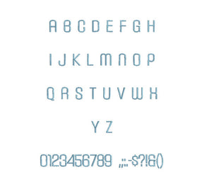 Carbon Light™ block embroidery font dst/exp/jef/hus/vip/vp3/xxx 15 sizes small to large (RLA)
