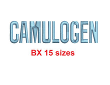 Camulogen™ block embroidery BX font Sizes 0.25 (1/4), 0.50 (1/2), 1, 1.5, 2, 2.5, 3, 3.5, 4, 4.5, 5, 5.5, 6, 6.5, and 7 inches (RLA)