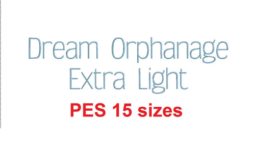 Dream Orphanage EL™ embroidery font PES 15 Sizes 0.25 (1/4), 0.5 (1/2), 1, 1.5, 2, 2.5, 3, 3.5, 4, 4.5, 5, 5.5, 6, 6.5, and 7