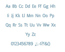 Doradani Regular™ embroidery BX font Sizes 0.25 (1/4), 0.50 (1/2), 1, 1.5, 2, 2.5, 3, 3.5, 4, 4.5, 5, 5.5, 6, 6.5, and 7 inches (RLA)