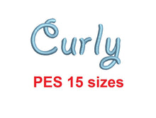 Curly Script embroidery font PES format 15 Sizes instant download
