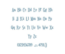 Euphorigenic™ embroidery font PES 15 Sizes 0.25 (1/4), 0.5 (1/2), 1, 1.5, 2, 2.5, 3, 3.5, 4, 4.5, 5, 5.5, 6, 6.5, and 7" (RLA)