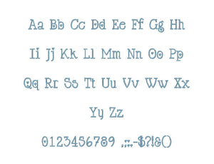Cupid de Locke embroidery font PES 15 Sizes 0.25 (1/4), 0.5 (1/2), 1, 1.5, 2, 2.5, 3, 3.5, 4, 4.5, 5, 5.5, 6, 6.5, and 7" (RLA)