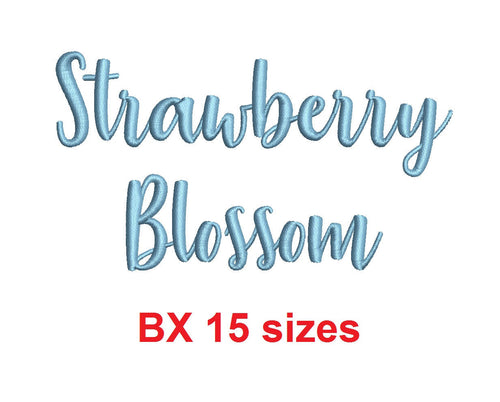 Strawberry Blossom embroidery BX font Sizes 0.25 (1/4), 0.50 (1/2), 1, 1.5, 2, 2.5, 3, 3.5, 4, 4.5, 5, 5.5, 6, 6.5, and 7 inches