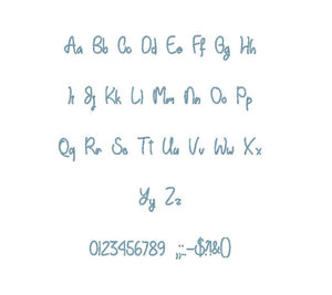 Einhom Schrift embroidery BX font Sizes 0.25 (1/4), 0.50 (1/2), 1, 1.5, 2, 2.5, 3, 3.5, 4, 4.5, 5, 5.5, 6, 6.5, and 7" (MHA)