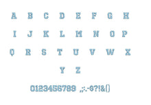 Octin Prison™ embroidery font PES 15 Sizes 0.25 (1/4), 0.5 (1/2), 1, 1.5, 2, 2.5, 3, 3.5, 4, 4.5, 5, 5.5, 6, 6.5, and 7 inches (RLA)