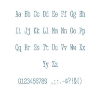 Mitigate Light™ embroidery font PES 15 Sizes 0.25 (1/4), 0.5 (1/2), 1, 1.5, 2, 2.5, 3, 3.5, 4, 4.5, 5, 5.5, 6, 6.5, and 7 inches (RLA)