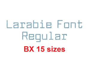 Larabie Font Rg™ block embroidery BX font Sizes 0.25 (1/4), 0.50 (1/2), 1, 1.5, 2, 2.5, 3, 3.5, 4, 4.5, 5, 5.5, 6, 6.5, and 7 inches (RLA)