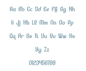 Lesser Concern™ embroidery font PES 15 Sizes 0.25 (1/4), 0.5 (1/2), 1, 1.5, 2, 2.5, 3, 3.5, 4, 4.5, 5, 5.5, 6, 6.5, and 7" (RLA)