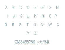 Octin College Light™ embroidery font PES 15 Sizes 0.25 (1/4), 0.5 (1/2), 1, 1.5, 2, 2.5, 3, 3.5, 4, 4.5, 5, 5.5, 6, 6.5, and 7" (RLA)