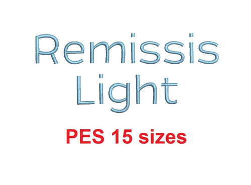Remissis™ embroidery font PES 15 Sizes 0.25 (1/4), 0.5 (1/2), 1, 1.5, 2, 2.5, 3, 3.5, 4, 4.5, 5, 5.5, 6, 6.5, and 7