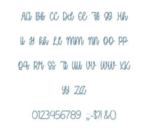 Oh My it's July embroidery BX font Sizes 0.25 (1/4), 0.50 (1/2), 1, 1.5, 2, 2.5, 3, 3.5, 4, 4.5, 5, 5.5, 6, 6.5, and 7" (MHA)