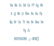 Kandide embroidery font dst/exp/jef/hus/vip/vp3/xxx 15 sizes small to large