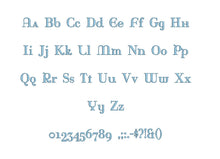 Rina™ embroidery font PES 15 Sizes 0.25 (1/4), 0.5 (1/2), 1, 1.5, 2, 2.5, 3, 3.5, 4, 4.5, 5, 5.5, 6, 6.5, and 7 inches (RLA)