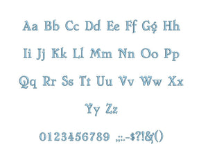 Cheboygan embroidery BX font Sizes 0.25 (1/4), 0.50 (1/2), 1, 1.5, 2, 2.5, 3, 3.5, 4, 4.5, 5, 5.5, 6, 6.5, and 7 inches
