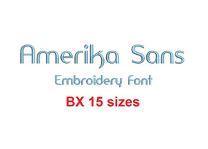 Amerika Sans embroidery BX font Sizes 0.25 (1/4), 0.50 (1/2), 1, 1.5, 2, 2.5, 3, 3.5, 4, 4.5, 5, 5.5, 6, 6.5, and 7 inches