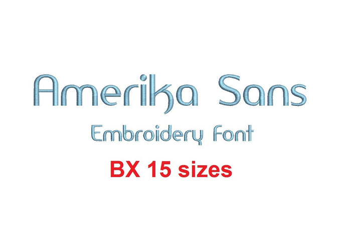 Amerika Sans embroidery BX font Sizes 0.25 (1/4), 0.50 (1/2), 1, 1.5, 2, 2.5, 3, 3.5, 4, 4.5, 5, 5.5, 6, 6.5, and 7 inches
