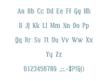 Covington embroidery font PES format 15 Sizes instant download 0.25, 0.5, 1, 1.5, 2, 2.5, 3, 3.5, 4, 4.5, 5, 5.5, 6, 6.5, and 7 inches