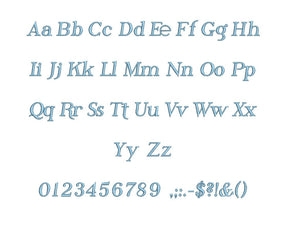 Phosphorous Italic embroidery BX font Sizes 0.25 (1/4), 0.50 (1/2), 1, 1.5, 2, 2.5, 3, 3.5, 4, 4.5, 5, 5.5, 6, 6.5, and 7 inches