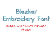 Bleeker™ block embroidery font dst/exp/jef/hus/vip/vp3/xxx 15 sizes small to large (RLA)