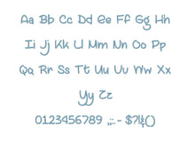 Lazy Spring Day embroidery font PES format 15 Sizes 0.25 (1/4), 0.5 (1/2), 1, 1.5, 2, 2.5, 3, 3.5, 4, 4.5, 5, 5.5, 6, 6.5, and 7" (MHA)