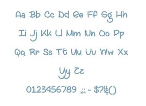 Lazy Spring Day embroidery font PES format 15 Sizes 0.25 (1/4), 0.5 (1/2), 1, 1.5, 2, 2.5, 3, 3.5, 4, 4.5, 5, 5.5, 6, 6.5, and 7" (MHA)
