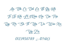 Liar Script embroidery font PES format 15 Sizes 0.25 (1/4), 0.5 (1/2), 1, 1.5, 2, 2.5, 3, 3.5, 4, 4.5, 5, 5.5, 6, 6.5, and 7 inches (MHA)