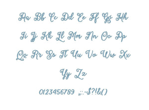 March Calligraphy embroidery font dst/exp/jef/hus/vip/vp3/xxx 15 sizes small to large (MHA)
