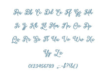 March Calligraphy embroidery font PES format 15 Sizes 0.25 (1/4), 0.5 (1/2), 1, 1.5, 2, 2.5, 3, 3.5, 4, 4.5, 5, 5.5, 6, 6.5, and 7" (MHA)