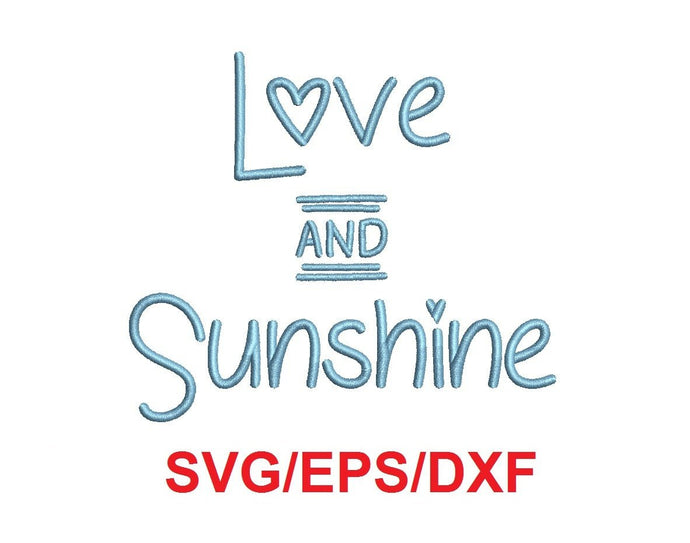 Love and Sunshine alphabet svg/eps/dxf cutting files (MHA)