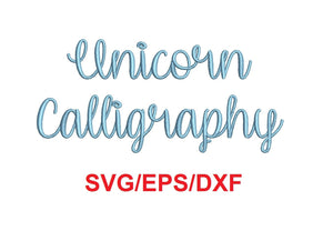 Unicorn Calligraphy alphabet svg/eps/dxf cutting files (MHA)