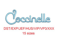 Coccinelle embroidery font dst/exp/jef/hus/vip/vp3/xxx 15 sizes small to large