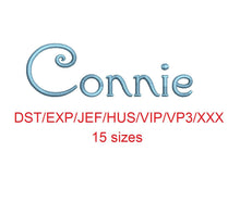 Connie embroidery font dst/exp/jef/hus/vip/vp3/xxx 15 sizes small to large