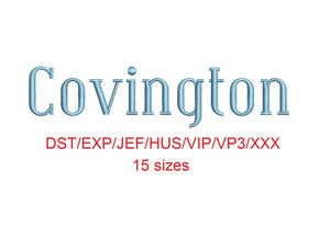 Covington embroidery font dst/exp/jef/hus/vip/vp3/xxx 15 sizes small to large