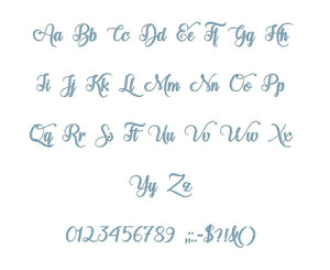 Hugs and Kisses embroidery font dst/exp/jef/hus/vip/vp3/xxx 15 sizes small to large (MHA)