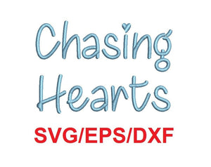 Chasing Hearts font svg/eps/dxf alphabet cutting files (MHA)