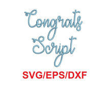 Congrats Script font svg/eps/dxf alphabet cutting files (MHA)