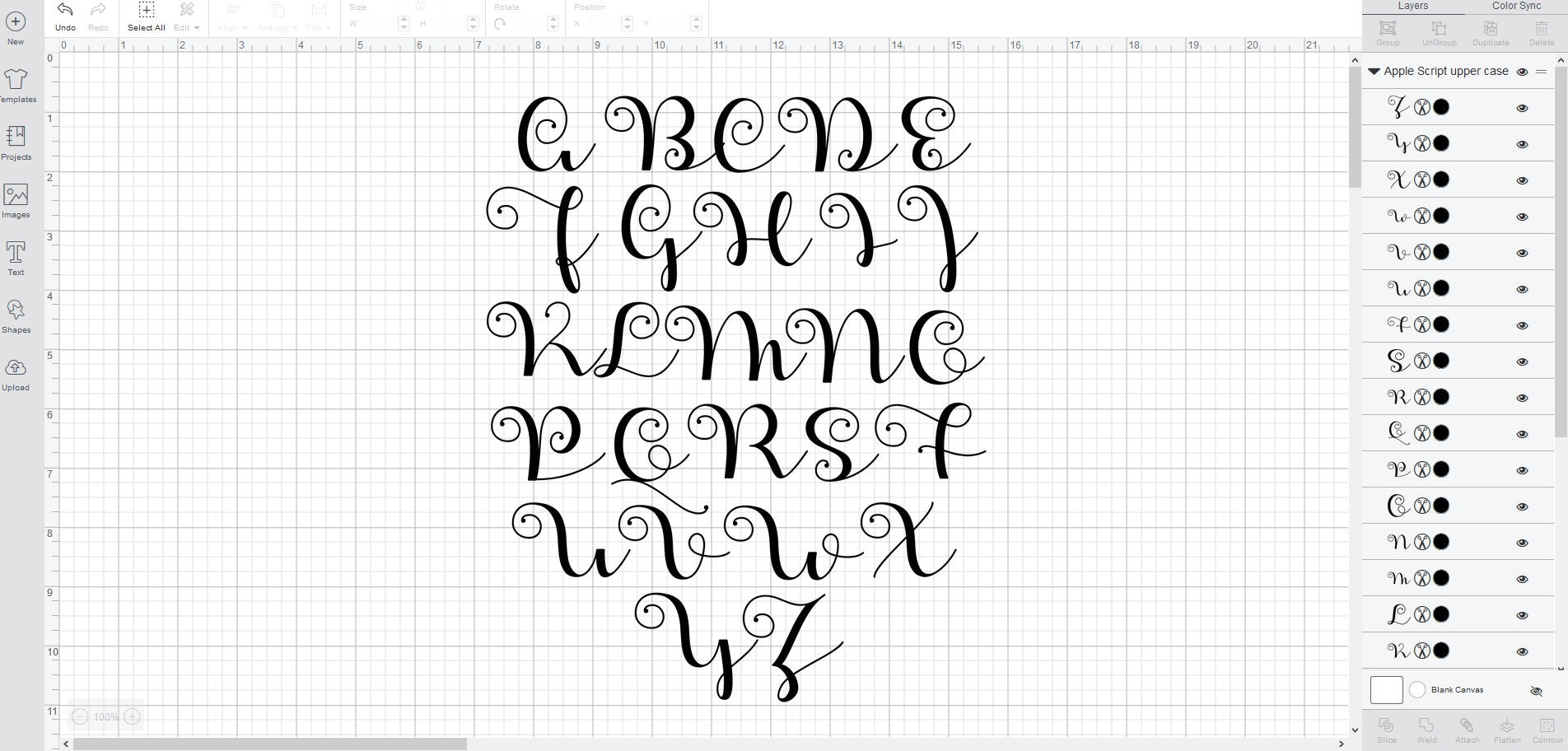 Applescript Font Apple Script font svg/eps/dxf alphabet cutting files (MHA ...