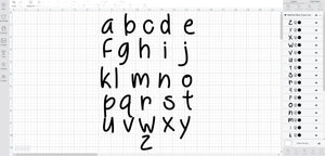 Behind Blue Eyes font svg/eps/dxf alphabet cutting files (MHA)