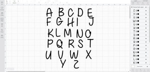 Chasing Hearts font svg/eps/dxf alphabet cutting files (MHA)