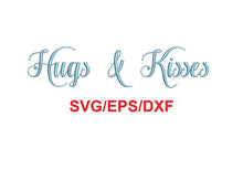 Hugs and Kisses font svg/eps/dxf alphabet cutting files (MHA)