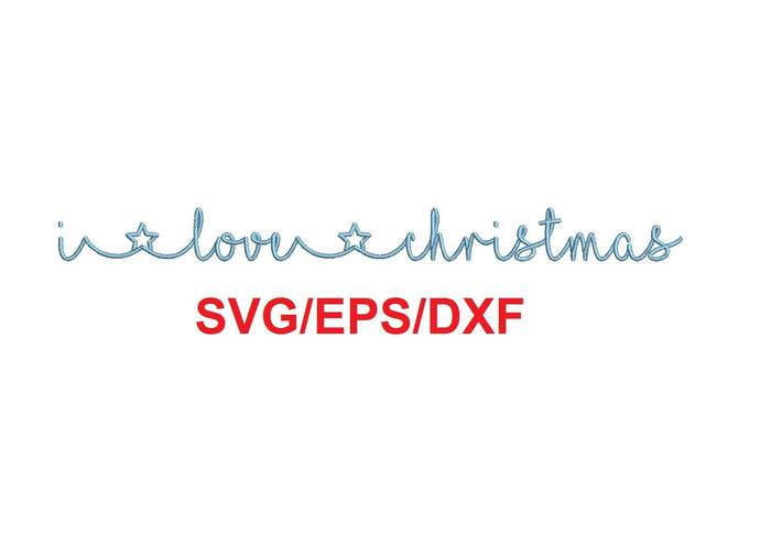 I Love Christmas font svg/eps/dxf alphabet cutting files (MHA)