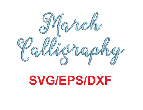 March Calligraphy Script font svg/eps/dxf alphabet cutting files (MHA)